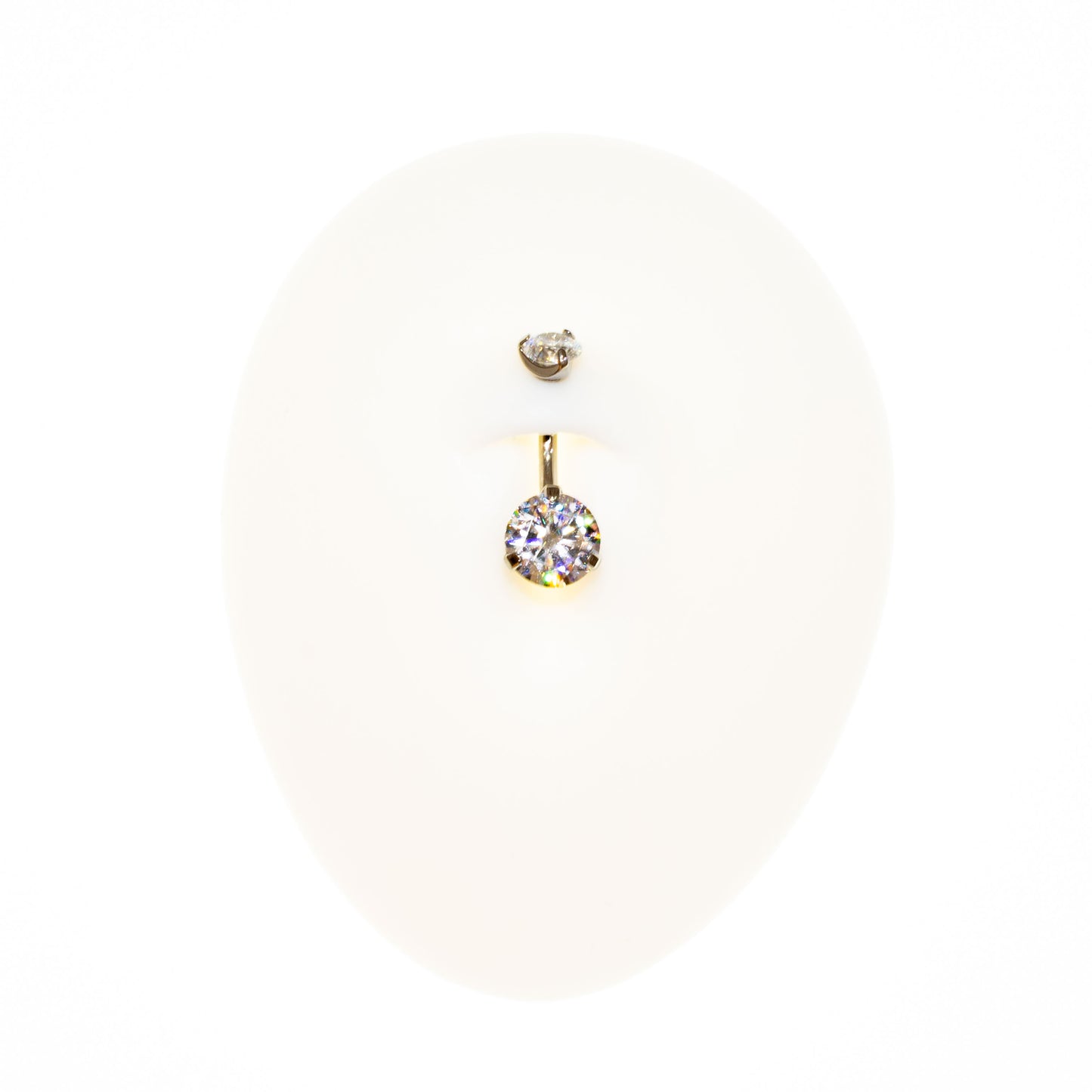 Prong Set Navel Curve - Clear