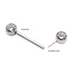 Invictus Threadless CZ Barbell